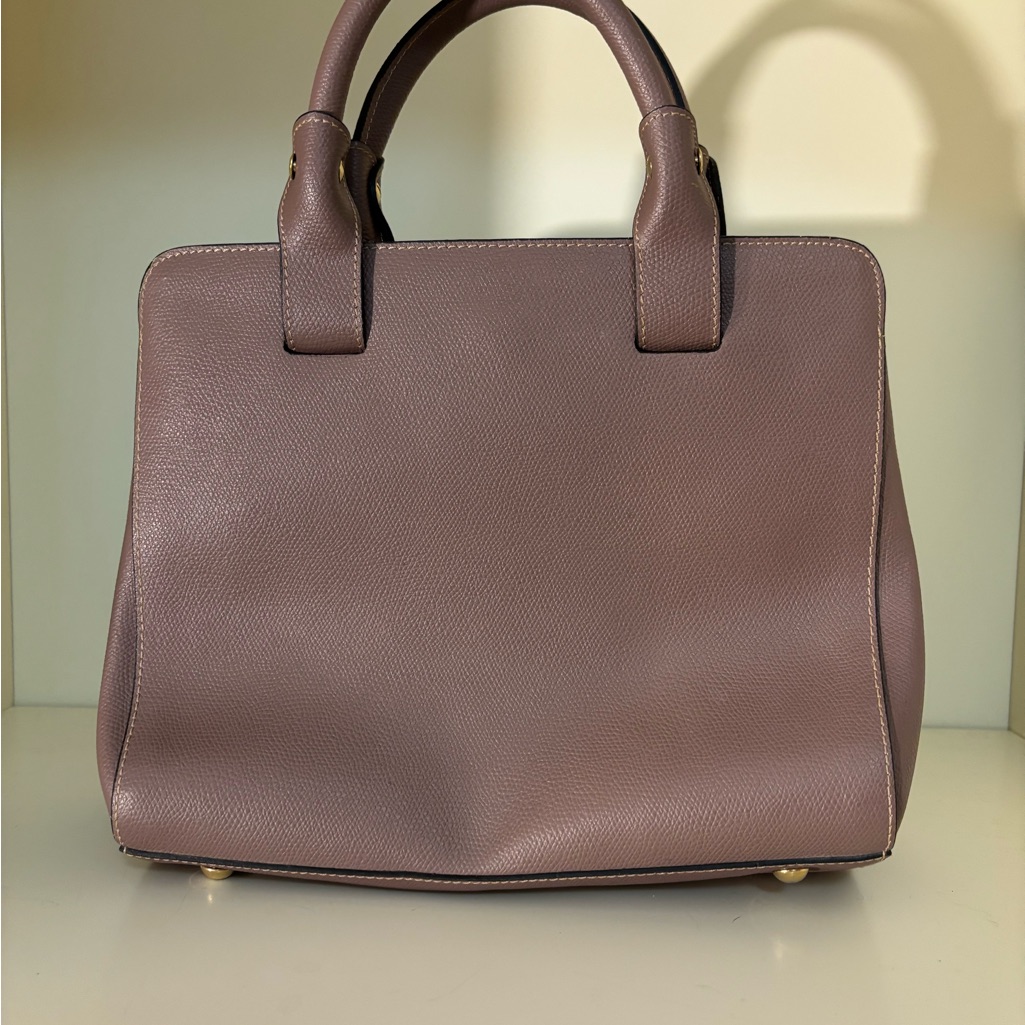 Vittoria Napoli Dusty Rose Leather Satchel Small Made In Italy